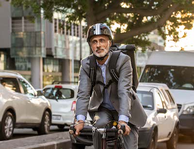 Symbol Verkehr Radfahrer Mann Fruhling Stadt