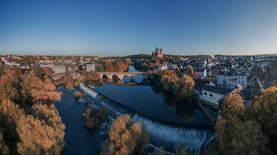 Ort Limburg Stadtansicht mit Lahn